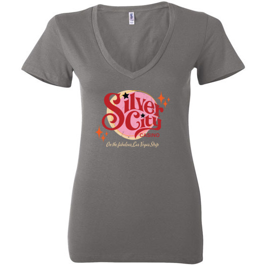 Silver City Hotel and Casino, Las Vegas, Bella Ladies V-Neck Tee