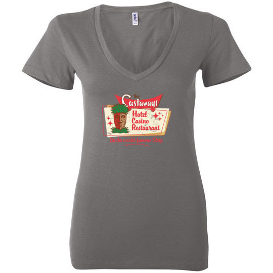Castaways Hotel and Casino, Las Vegas, Version 7, Bella Ladies V-Neck Tee