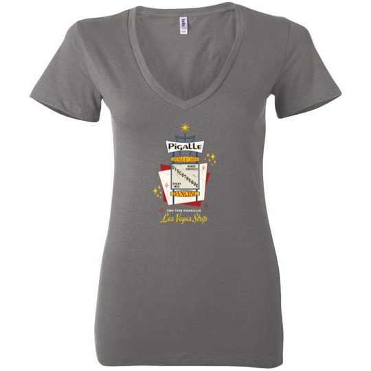 Pigalle Discotheque and Casino, Las Vegas, Bella Ladies V-Neck Tee