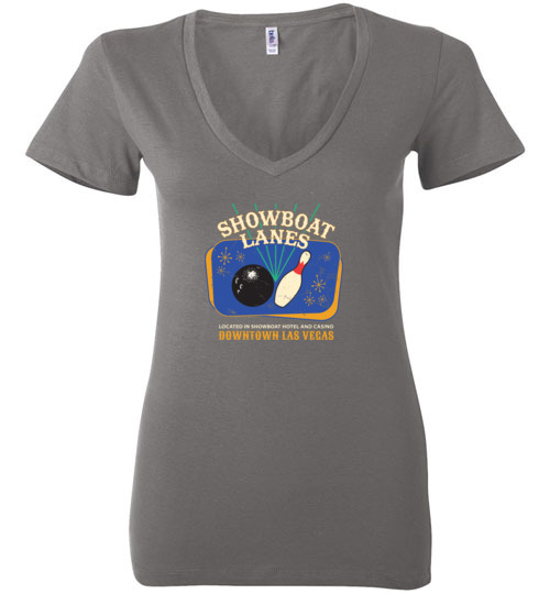 Showboat Lanes, Las Vegas, Bella Ladies V-Neck Tee
