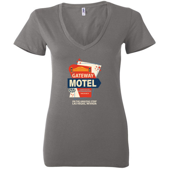 Gateway Motel, Las Vegas, Bella Ladies V-Neck Tee